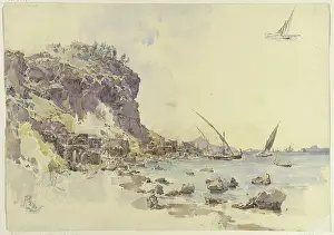 Shore Prints: La Marina grande del Vico, 1841. Creator: Johann Nepomuk Rauch
