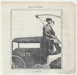 Funeral Prints: La Maudite!, 1872. Creator: Honore Daumier
