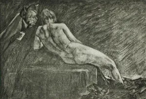 The Devil Prints: La Messagère du diable, between circa 1880 and circa 1885. Creator: Félicien Rops