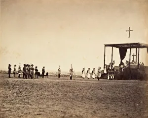 Gray Gustave Le Prints: La Messe au Camp de Chalons, 1857. Creator: Gustave Le Gray