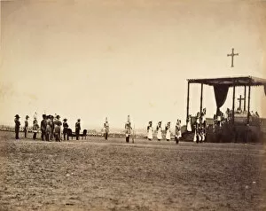 Camp De Mourmelon Collection: La Messe au Camp de Chalons, 1857. Creator: Gustave Le Gray