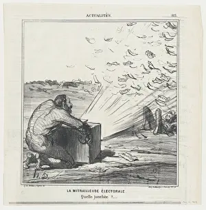 Blast Prints: La Mitrailleuse Electoral, 1869. Creator: Honore Daumier