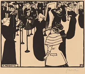 Lix Vallotton Prints: La Modiste (The Milliner), 1894. Creator: Felix Vallotton