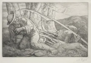 La Mort et le Bucheron (5th Plate). Creator: Alphonse Legros (French, 1837-1911)