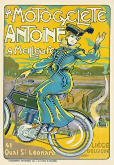 Bicycle Collection: La Motocyclette Antoine. Creator: Gaudy, Georges (1872-1940)