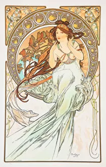 Mucha Gallery: La Musica (From the series The Arts), 1898. Creator: Mucha, Alfons Marie (1860-1939)