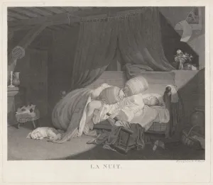 Bolster Prints: La Nuit (Night), 1780s. Creator: Nicolas-Francois Regnault