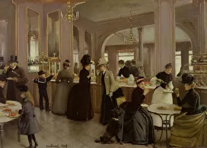 Belle Epoque Gallery: La patisserie Gloppe, Champs Elysees, 1889. Creator: Beraud, Jean (1849-1936)