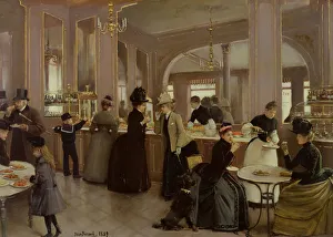 Belle Epoque Prints: La patisserie Gloppe, Champs Elysees, 1889. Creator: Beraud, Jean (1849-1936)