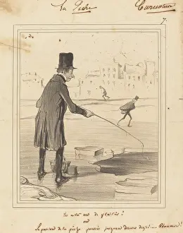 Fisherman Prints: La Peche. En Voila un de Plaisir!, 1841. Creator: Honore Daumier