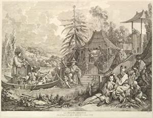 Rowing Gallery: La pesche chinoise (Chinese Fishing), from Chinoiseries, after 1743