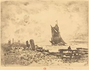 La Petite Marine - Souvenir de Medway (counterproof), 1879. Creator: Felix Hilaire Buhot