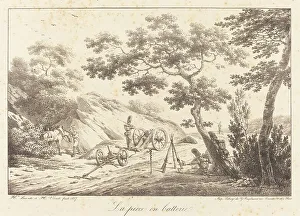 Battery Prints: La piece en batterie, 1817. Creator: Emile Jean-Horace Vernet