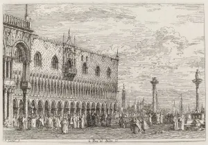 Proclamation Prints: La Piera del Bando. V. [lower right], c. 1735 / 1746. Creator: Canaletto