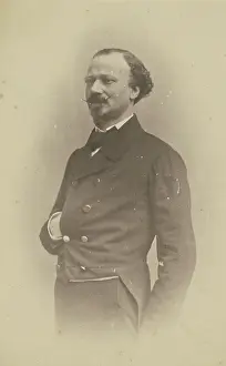 Cartes De Visite Prints: De La Pierre, lieutenant, dueliste, boulevardier, 1855-1859. Creator: Nadar