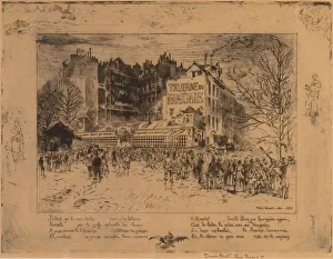 Lix Hilaire Buhot Prints: La Place des Martyrs et La Taverne du Bagne (The Place des Martyrs and the Jailhouse