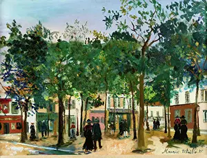 Noon Prints: La Place du Tertre a Montmartre, c1920-1921. Creator: Utrillo, Maurice (1883-1955)