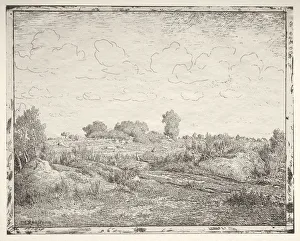 Cliche Verre Prints: La Plaine de la Plante a Biau. Creator: Theodore Rousseau (French, 1812-1867)