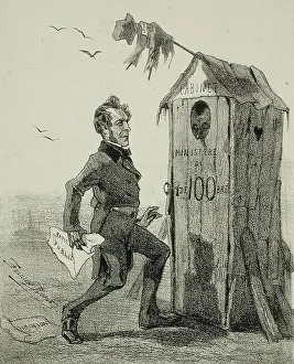 Rops Felicien Prints: La Politique pour rire, 1859. Creator: Félicien Rops