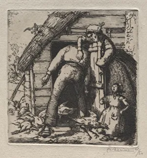 La Poulailler attrape la plus grosse. Creator: Auguste Louis Lepere (French, 1849-1918)