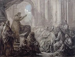 La prédication de saint Augustin devant Valère. Esquisse pour le tableau du chœur de... c1755. Creator: Carle van Loo