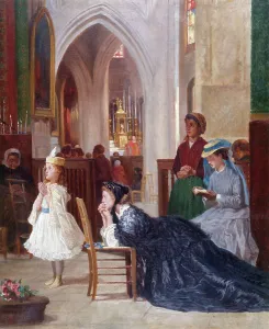 Communion Prints: La prière, mid-late 19th century. Creator: Auguste Dutuit