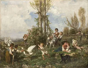 Palizzi Prints: La primavera (Spring), 1868. Creator: Palizzi; Filippo (1818-1899)