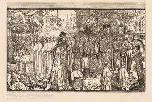 La Procession de la Fete-Dieu a Nantes, 1901. Creator: Auguste Louis Lepere (French