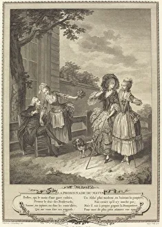 Etching And Engraving Prints: La promenade du matin, 1774. Creator: Charles Louis Lingée