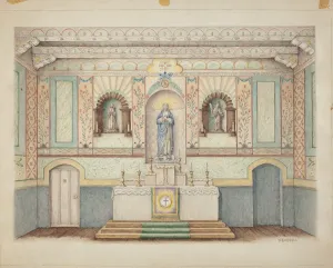 William Kieckhofel Prints: La Purisima Mission - Restored in 1941, c. 1942. Creator: William Kieckhofel