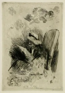 Rops Felicien Prints: La Quotidienne, 1874. Creator: Félicien Rops