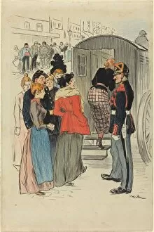 Police Officer Collection: La Rafle, 1893. Creator: Theophile Alexandre Steinlen