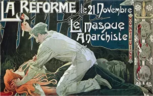 Anarchy Gallery: La Reforme le 21 Novembre, le masque anarchiste, 1897. Artist: Privat-Livemont, Henri (1861?1936)