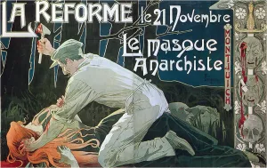 Anarchy Gallery: La Reforme le 21 Novembre, le masque anarchiste, 1897. Artist: Privat-Livemont, Henri (1861?1936)