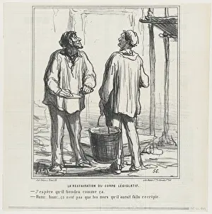 Restoration Prints: La Restauration du Corps Legislatif, 1869. Creator: Honore Daumier