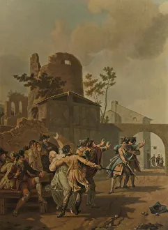William Heinemann Ltd Collection: La Rixe, (The Brawl), c1780, (1913). Artist: Charles-Melchior Descourtis
