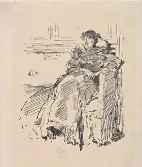 Tonalism Prints: La Robe Rouge, 1894. Creator: James McNeill Whistler (American, 1834-1903)
