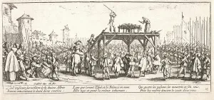 Scaffolding Prints: La Roue (Breaking on the Wheel), 1633. Creator: Jacques Callot