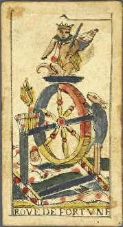 Luck Gallery: La Roue de Fortune (Wheel of Fortune), Tarot card, Early 18th cen