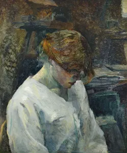 Lautrec Prints: La Rousse in a White Blouse, 1889. Creator: Henri de Toulouse-Lautrec