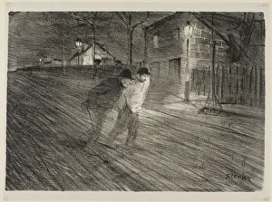 Adversity Gallery: La rue Caulincourt, February 1896. Creator: Theophile Alexandre Steinlen