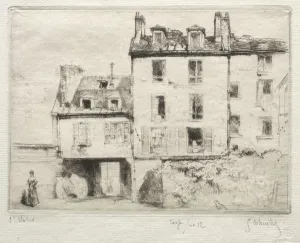 La rue Lacepede: le cour de lAciereur Cottens. Creator: Gustave Leheutre (French