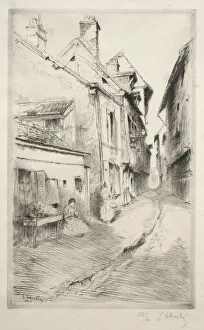 Gustave Leheutre French Prints: La rue de lEcole a Troyes, 1902. Creator: Gustave Leheutre (French, 1861-1932)