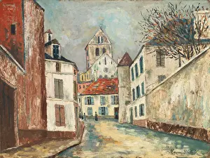Utrillo Prints: La Rue Montalant et l'eglise de Marizy-Sainte-Genevieve, 1911-1914