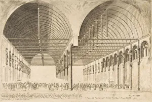 Meryon Prints: La salle des pas-perdus a l ancien Palais de Justice (The antechamber of the Palais de