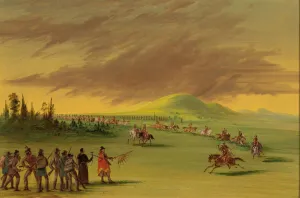 Images Dated 23rd February 2021: La Salle Meets a War Party of Cenis Indians on a Texas Prairie. April 25, 1686, 1847 / 1848