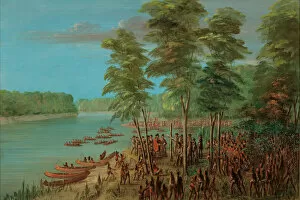 Images Dated 23rd February 2021: La Salle Taking Possession of the Land at the Mouth of the Arkansas