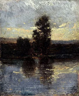 Ziem Felix Prints: La Seine, between 1850 and 1860. Creator: Felix Francois Georges Philibert Ziem