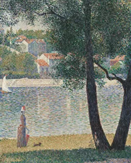 Divisionism Gallery: La Seine a Courbevoie, 1885. Creator: Seurat, Georges Pierre (1859-1891)