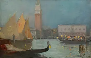 Gondolas Prints: La Serenata, 1902. Creator: Douglas Strachan